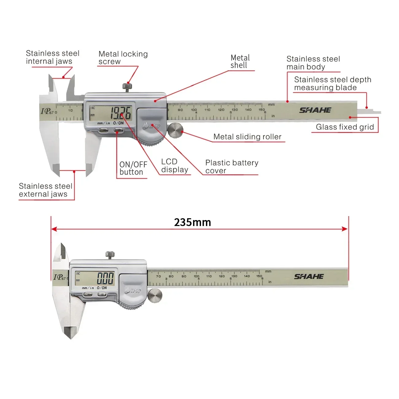 150 mm IP67 Waterproof Digital - огляд і ціна Digital Caliper 150Mm Stainless Steel
